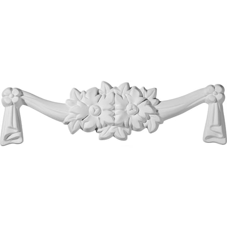 Ekena Millwork 10 1/4"W x 2 3/8"H x 5/8"P Emery Flowers and Ribbons Swag Onlay ONL10X02X01EM